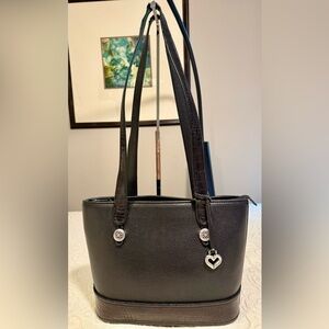 Gently Used BRIGHTON Black Leather Tote Bag